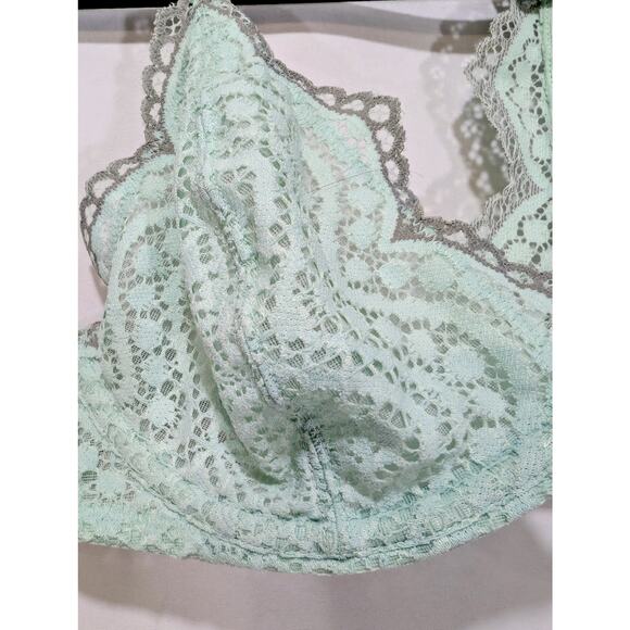 Free People Intimately Lace Underwire Bra Mint Green 32C Front Clasp Racerback - Picture 3 of 7